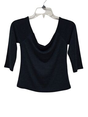 Rag & Bone/Jean Donna Off The Shoulder 3/4 Sleeve Top Scarab/Black Size Medium